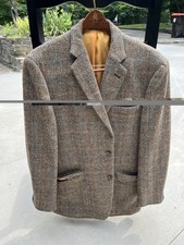 Harris Tweed Wool Tweed Herringbone Sport Coat Brown 44R