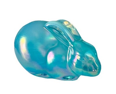 Mosser Glass - Bunny Rabbit - Blue Opalescent Carnival