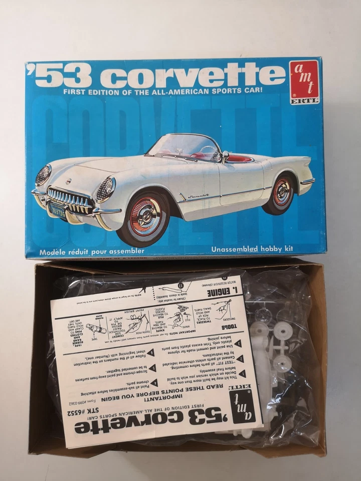'53 Corvette Amt Ertl Kit 6552 Special Scala 1/24 Particolari Sigillati-D29 - Immagine 4 di 4