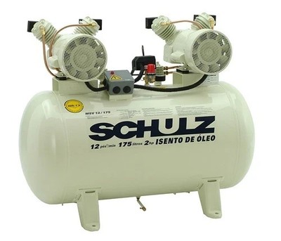 SCHULZ MSV 12/30 Oil Free Air Compressor 2 HP | 30 Gallon Horizontal Tank