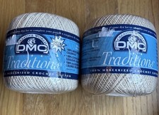 New 2 Balls DMC Traditions Crochet Cotton Thread Size 10, 1.9 oz, 400 Yds, Ecru