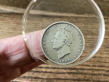1826 VF/EF KING GEORGE IV 4TH SHILLING BRITISH SILVER COIN. (8884)
