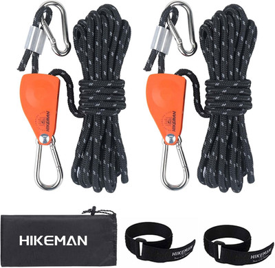 Hikeman Camping Rope with Ratchet Pulley,Quick Setup Outdoor Guy Lines Adjustabl