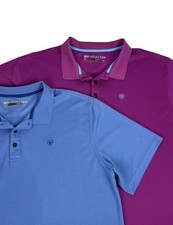 Ariat Tek Lot of Two Shirts Mens XL Heat Series Performance Blue Purple READ