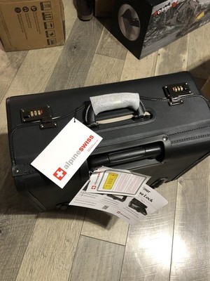 Wheeled Briefcase Rolling Sales Sample Pilot Lawyer Attache AlpineSwiss 19''