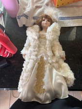 Genuine Fine Bisque Porcelain Doll, Winter Collectible Porcelain Doll