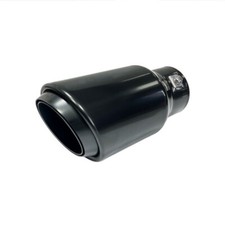 Auspuffblende schwarz Edelstahl 90 mm rund schräg anschrauben 42-58 mm Endrohr