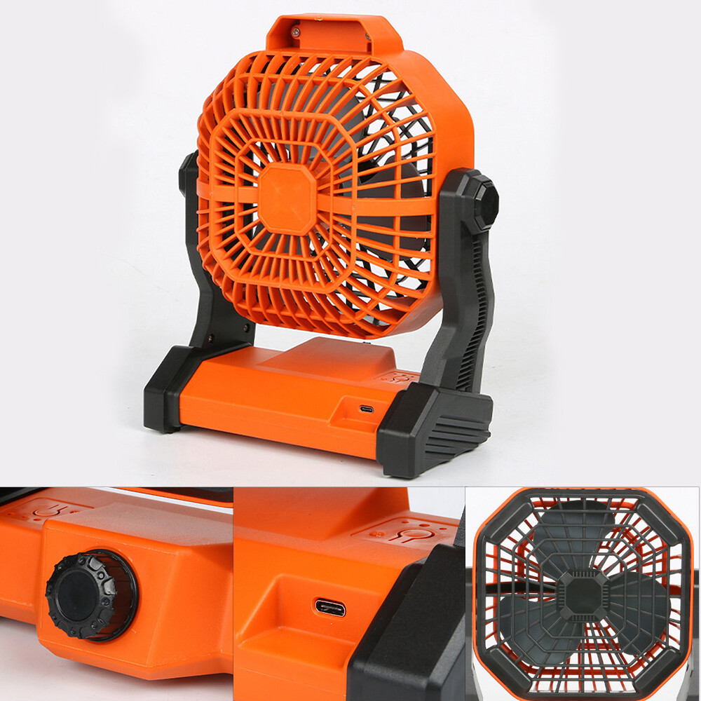 Portable Battery Powered Camping Fan USB Rechargeable Variable Speed w
