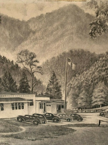 Original Drawing by Ralph Leon Bagley (American, 1913-2008) Village Landscape - Picture 5 of 6