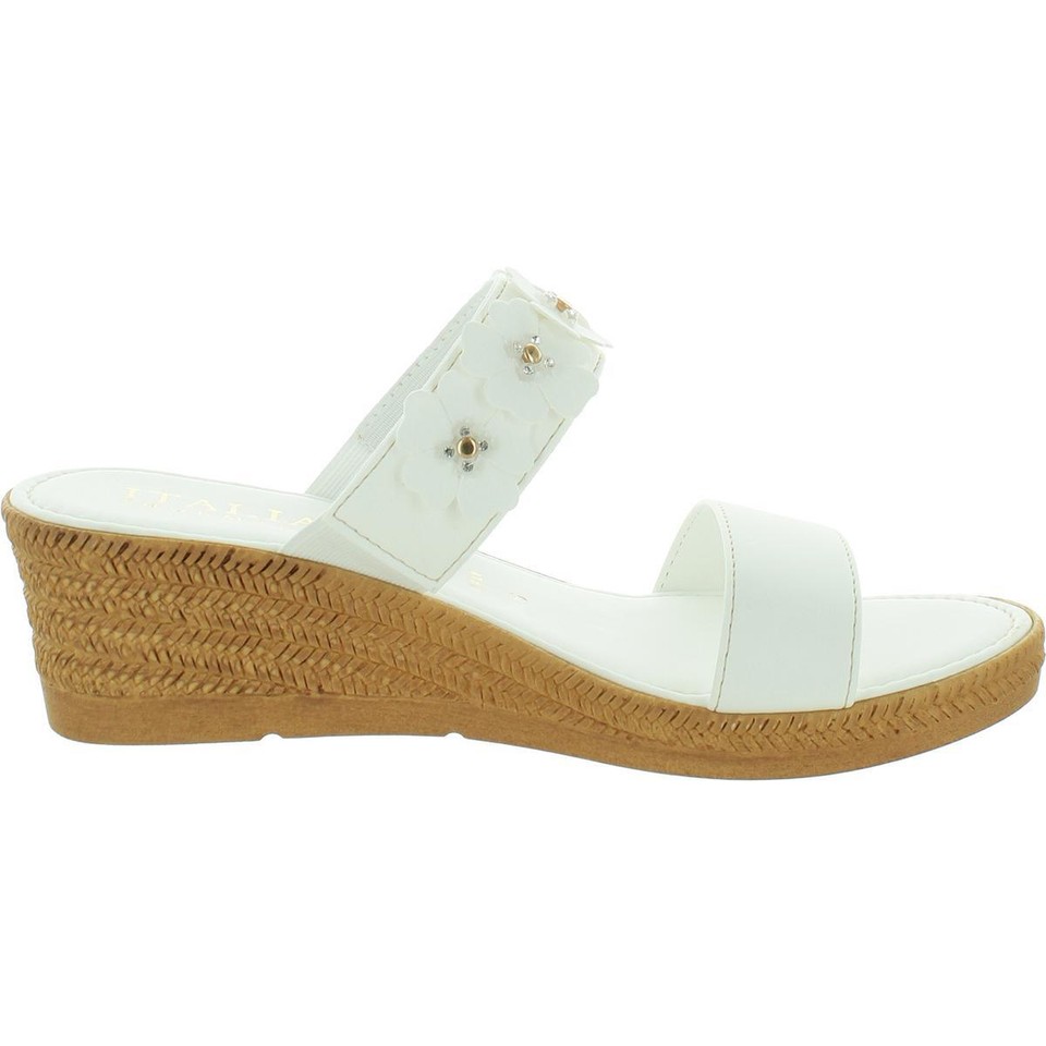 Italian Shoemakers Womens Frisbee Embellished Wedge Sandals Shoes BHFO