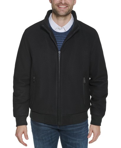 Calvin Klein Men's Black Wool Bomber 