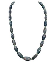 Vintage Nephrite Stones Necklace Nature Earthy 29 Inches