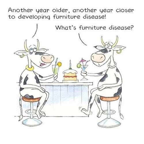 Happy Birthday Card Furniture Disease Humour Joke Funny Open Male