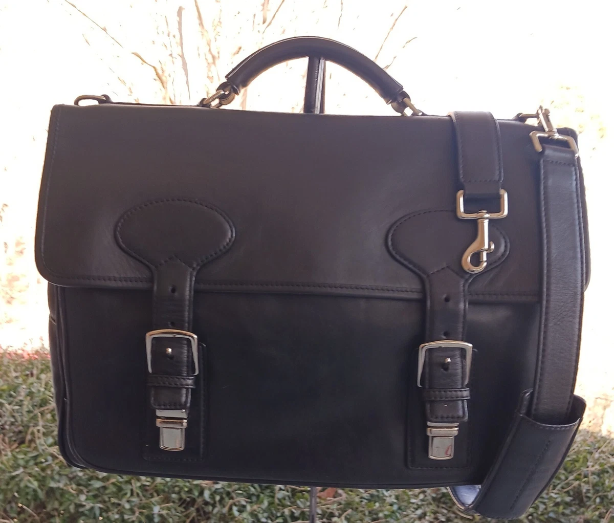 Coach LARGE h0669-05237 Conner Vintage Black Leather Briefcase