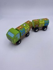 F858 Bigjigs Big Jigs Trains Wooden Railway Recycling Car Magnetic Truck Cargo