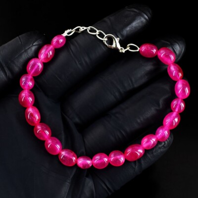 Rosa Rubin 64,00 kt tolles massives Perlenarmband VK 31 E687