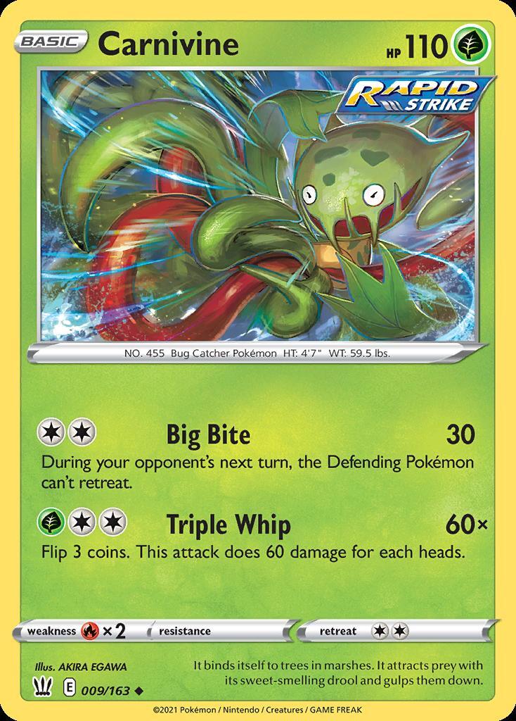 Pokemon Carnivine (9/221) Battle Styles LP REVERSE HOLO
