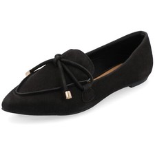 Journee Womens Muriel Slip On Pointed Toe Loafer Dress Flats