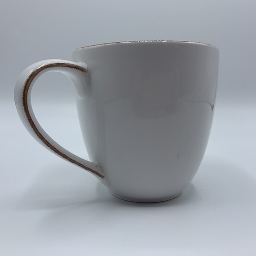 Starbucks 2008 Ceramic Coffee Mug Cup Raised Floral Design 12oz White Tan - Picture 11 of 16