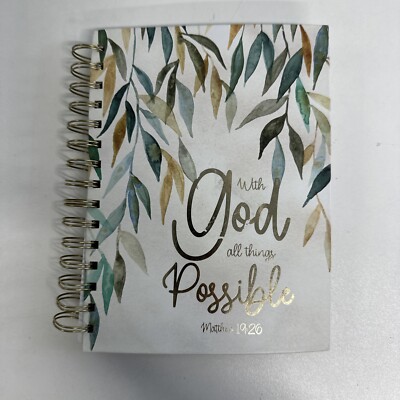 With God All Things Possible Spiral Lined Journal NEW (issues) Matthew 19:26