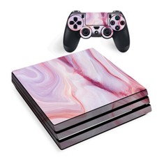 PS4 Pro Console Skins Decal Wrap ONLY - Pink Stone Marble Geode