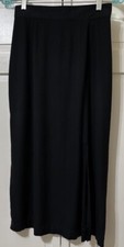 Vintage 80's 90's Y2K Claude Black Pencil Midi Skirt w/Slit Size 9/10