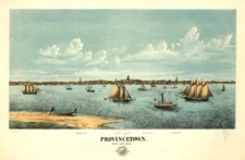 11890.Decoration Poster.Room wall.Home art design.1878 Provincetown.Sail ships
