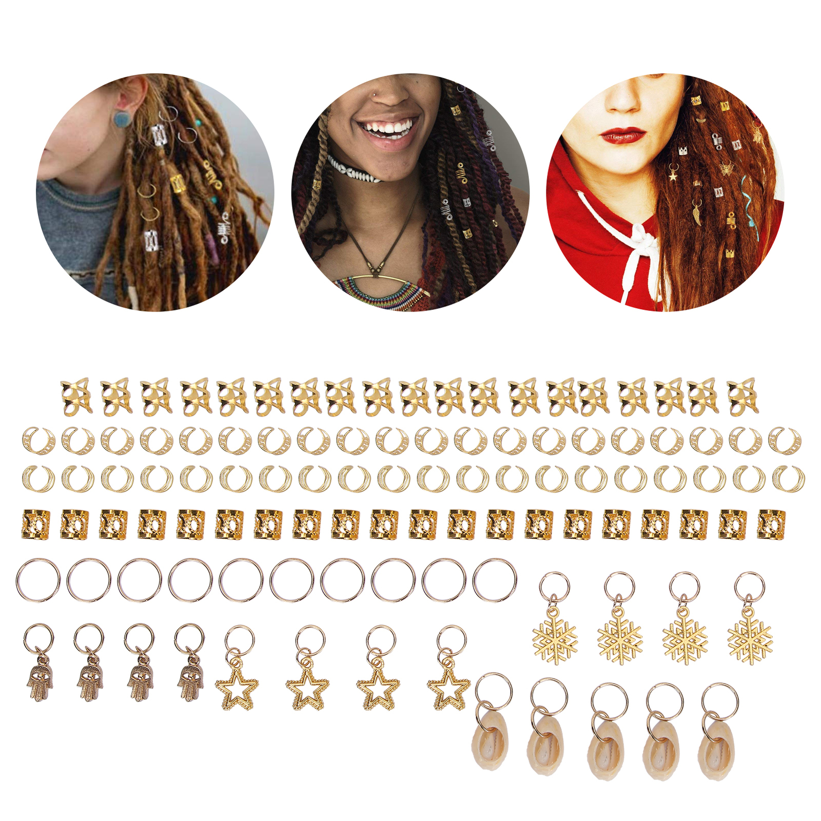 110x Hair Braid Rings DIY Dreadlocks Pendant Hair Braid Clips Hair Decor SG5 eBay