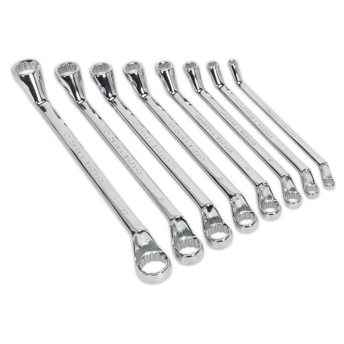 Sealey Deep Offset Ring Spanner Set 8pc Metric Garage Workshop DIY
