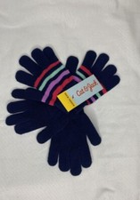 Cat and Jack 2 Pack Black/Strips One Size Fits Most Kid's Gloves -NEW