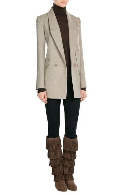 Paul Andrew окаймленный коричневый замшевый колена плоский ботинки, $1595 (размер: 37EU) новый - Изображение 4 из 4