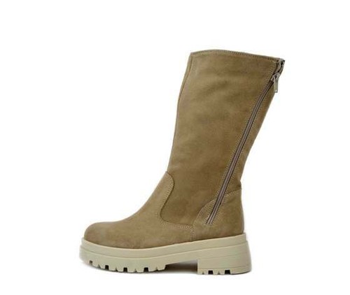 Stivali Stivaletti Donna Estivi Pelle Camoscio Beige Tacco Basso Made in  Italy | eBay