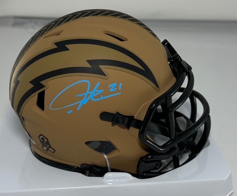 LaDainian Tomlinson Autographed Signed San Diego Chargers Chargers LADANIAN TOMLINSON 2023 SALUTE II Speed Mini Helmet AUTO - BAS 