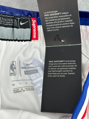 Supreme x Nike NBA Shorts Mens 38R Large Authentic Teams White