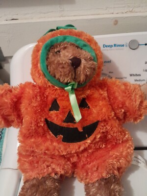Teddy Bear Plush in Halloween Pumpkin Costume  (12'') Crystal Temptations