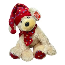 Gund Sleepy Time Puppy Plush No. 45238 with Tags Tan / Brown Paw Prints 13"