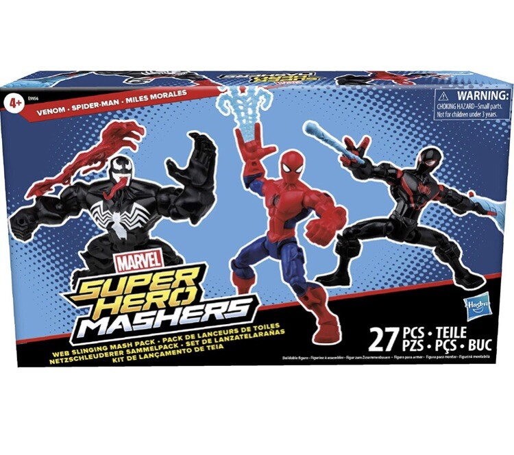 Marvel マルベルSサイズ NEW Hasbro Marvel Super Hero Mashers Spiderman Venom Miles Morales