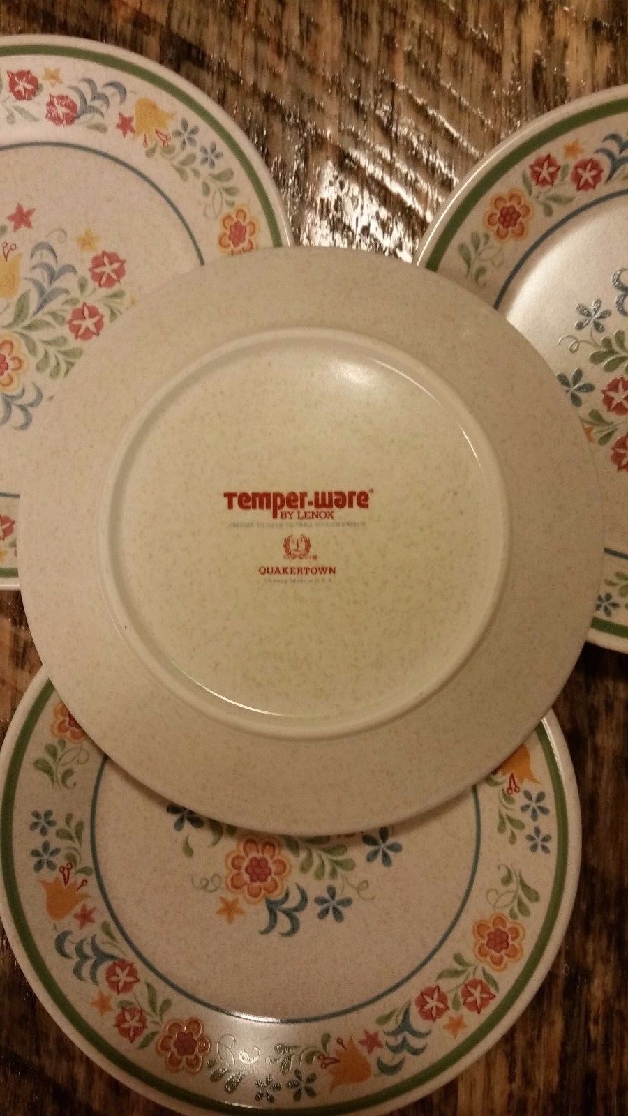 Temperware By Lenox Quakertown Bread and Butter Plates LOT OF 4 MINT