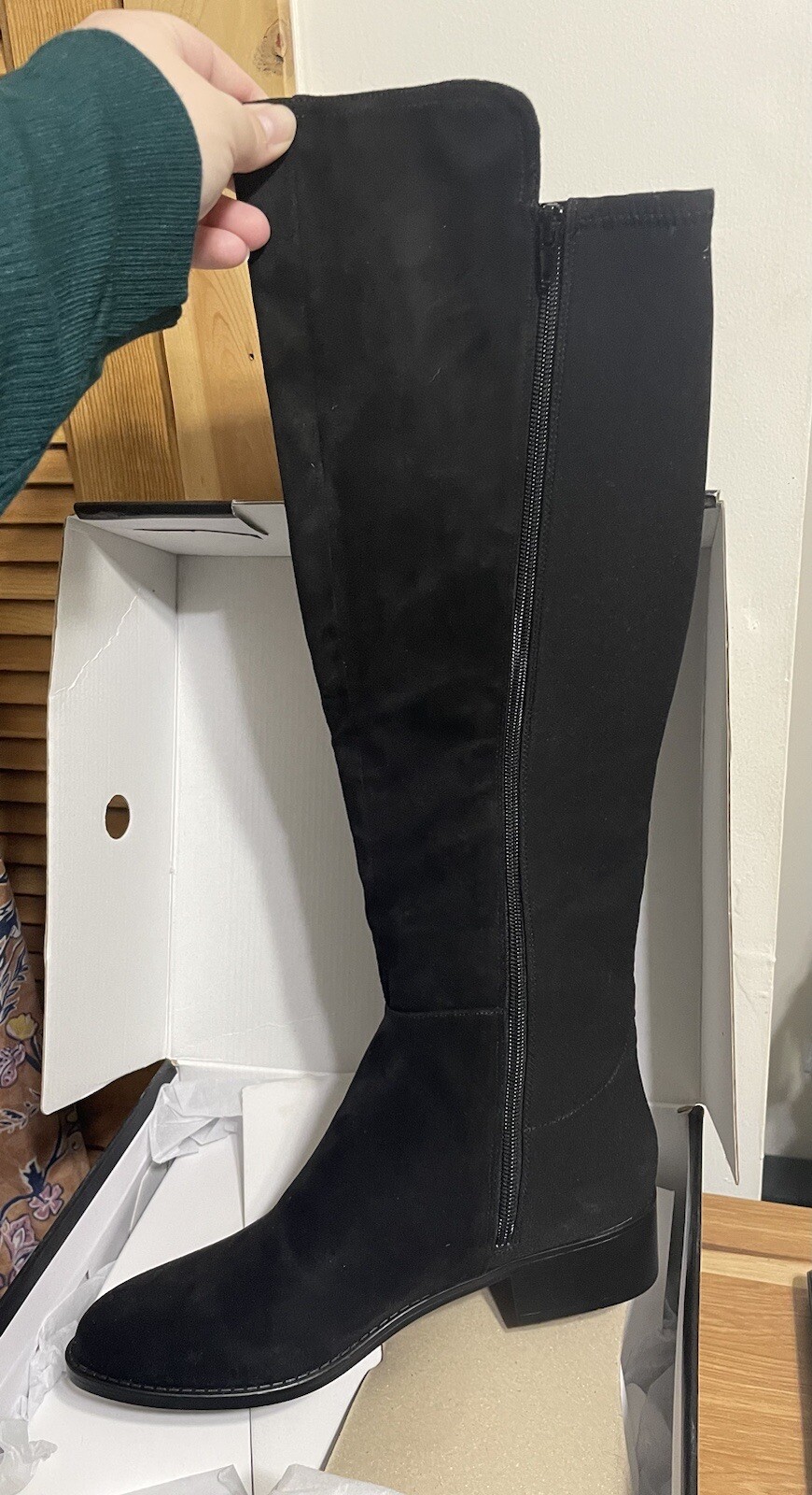 Nine West Nayli 2 KneeHigh Faux Suede Boots, Black, Women's 10 M, NIB