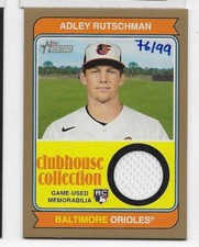 2023 Topps Heritage Clubhouse Collection Gold Relics Adley Rutschman RC Orioles