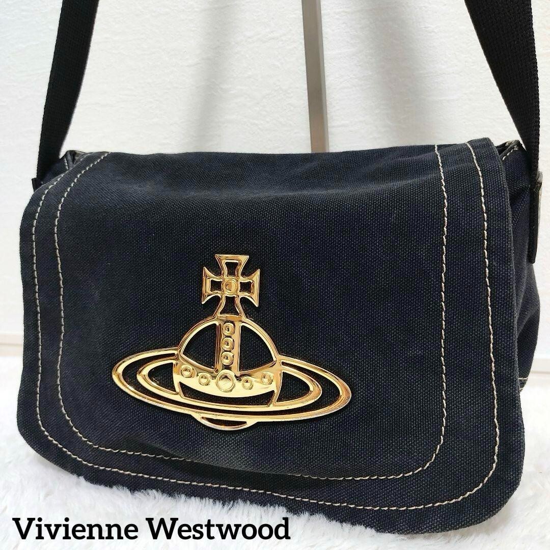 Vivienne Westwood Shoulder Bag Orb Metal Fittings Canvas