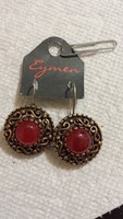 Old Fashion Red Ruby Earing For Ladies Gold Plate Old Fashion Red Ruby Earing For Ladies Gold Plate