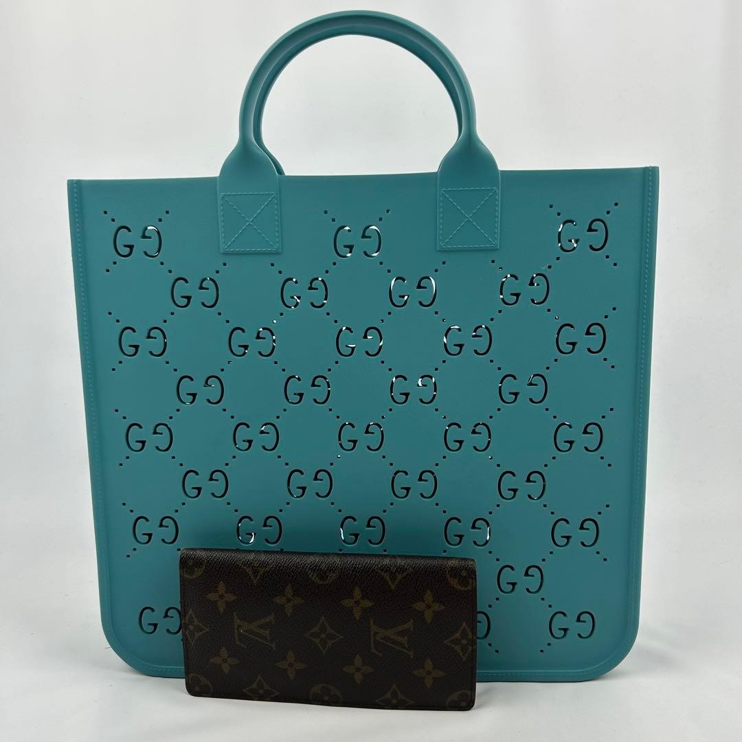 Gucci Kids Tote Bag GG Cutwork Punching Light Blue Authentic Unused thumbnail 2