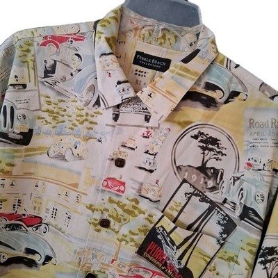 Pebble Beach Concours d Elegance Kahala Silk Shirt Men's Small Car Week Allover