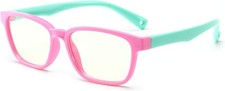 Anti Blue Light Glasses for Kids Computer Glasses, Video Gaming Pink Green