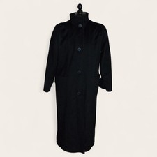Neiman Marcus Vintage 90s Black Wool Long Coa...