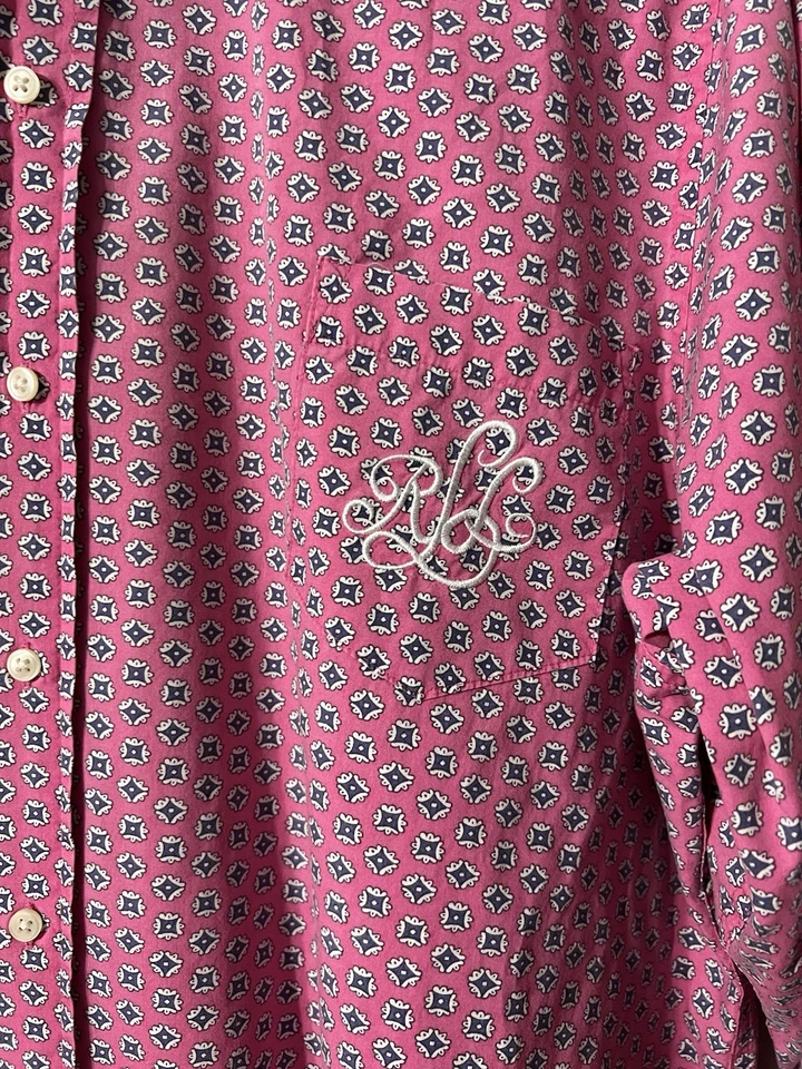 Camisa para dormir Lauren Ralph Lauren para mujer grande rosa con botones vestido de algodón Foto 3 de 4