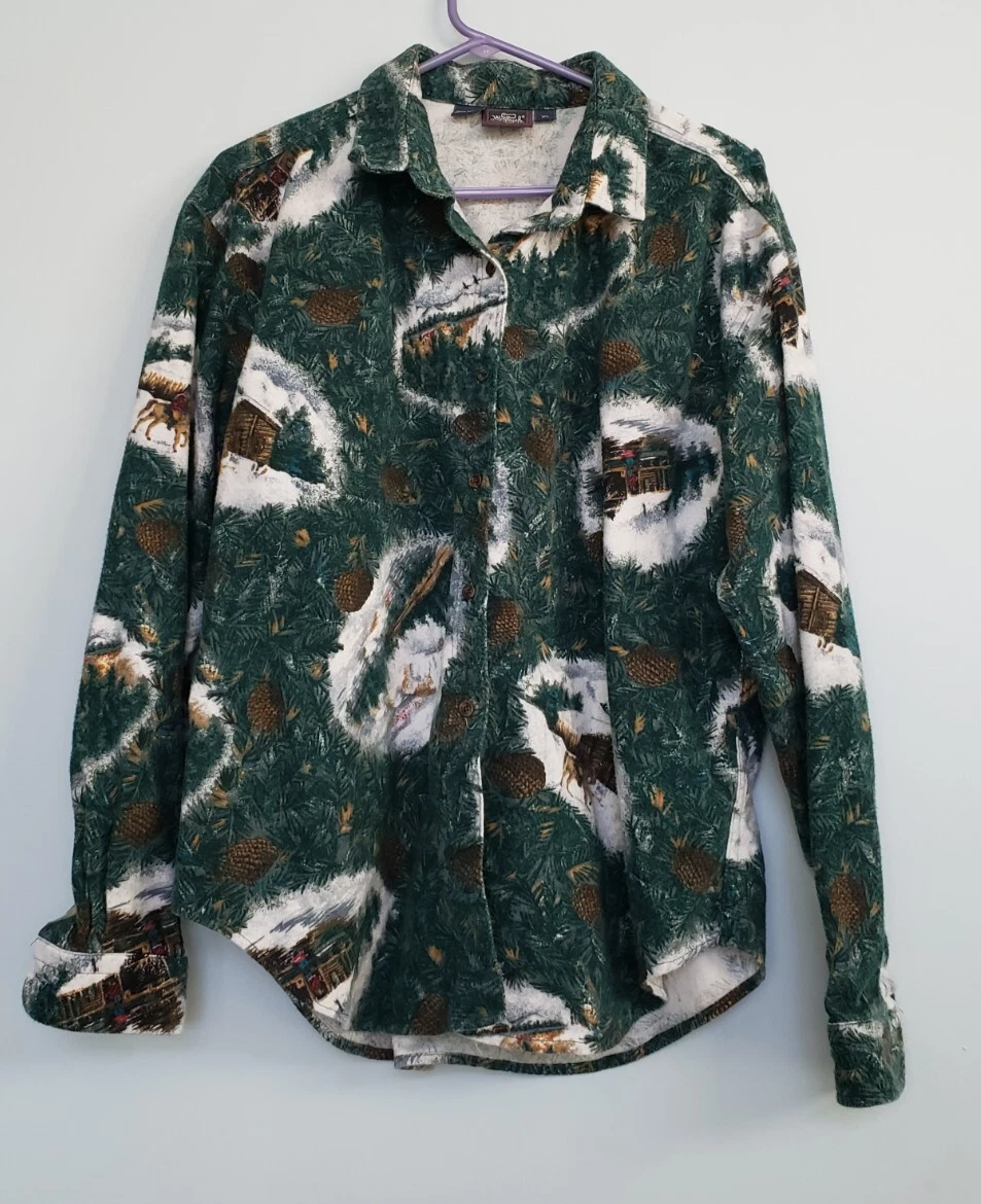 Woolrich Mens XL Button Front Winter Outdoors Long Sleeve Shirt Cotton Flannel