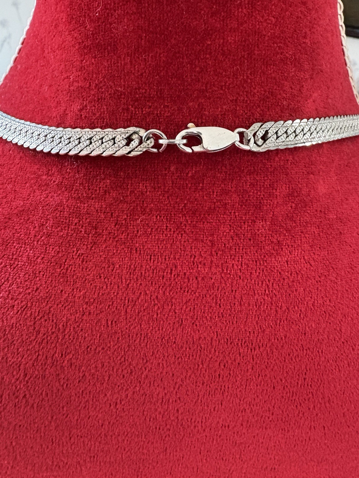 Sterling Silver Etched Pattern Flat Snake Chain N… - image 8