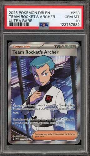 Pokemon Team Rocket's Archer Destined Rivals Ultra Rare #223 PSA 10 Gem Mint